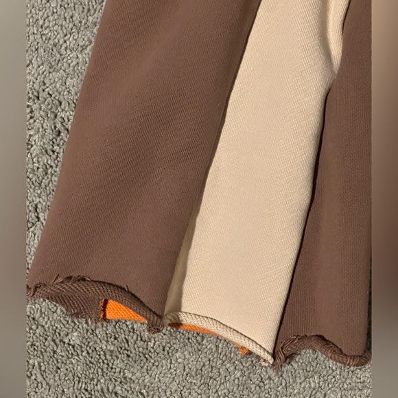 RED LETTERS ORANGE/CREAM/BROWN HEAVY WEIGHT FLARE PANTS (OFFERS ARE ACCEPTED) - Picture 2 of 8